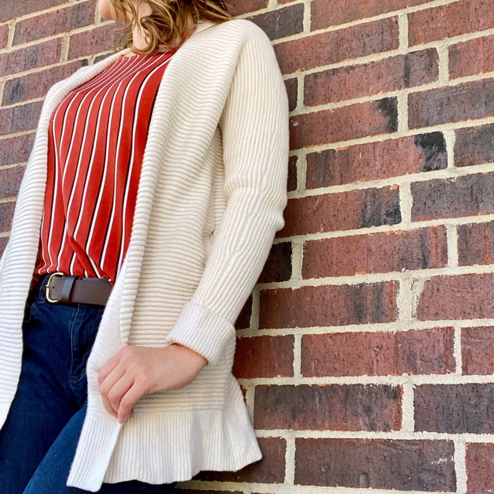 Madewell Fulton Sweater-Coat Wool Cream Medium M